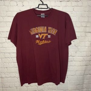 Virginia VA Tech Hokies Logo TShirt Mens XXL Maroon Jerzees Heavyweight